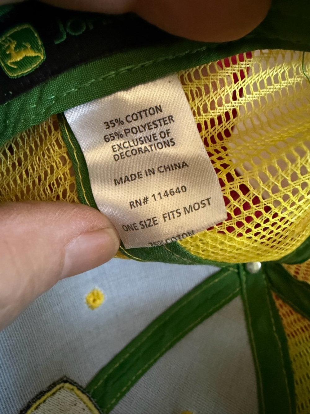John Deere Green and Yellow Mesh Logo Cap - Picture 4 of 4